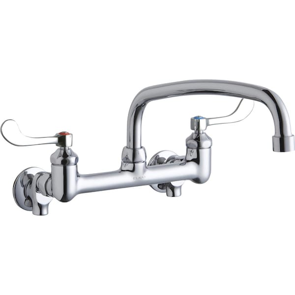 Elkay Elkay 8" Centers WFaucet 12" Arc Tube Spout 4" Wsbld Hdl Inlet+Stop LK940AT12T4S - main